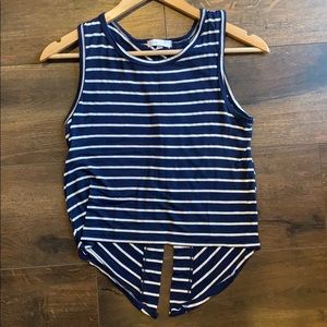 Delias Striped Split-Back Tank Top; Size XS